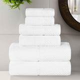 Lodie Cotton Jacquard Solid and Two-Toned 6 Piece Assorted Towel Set - Towel Set by Superior