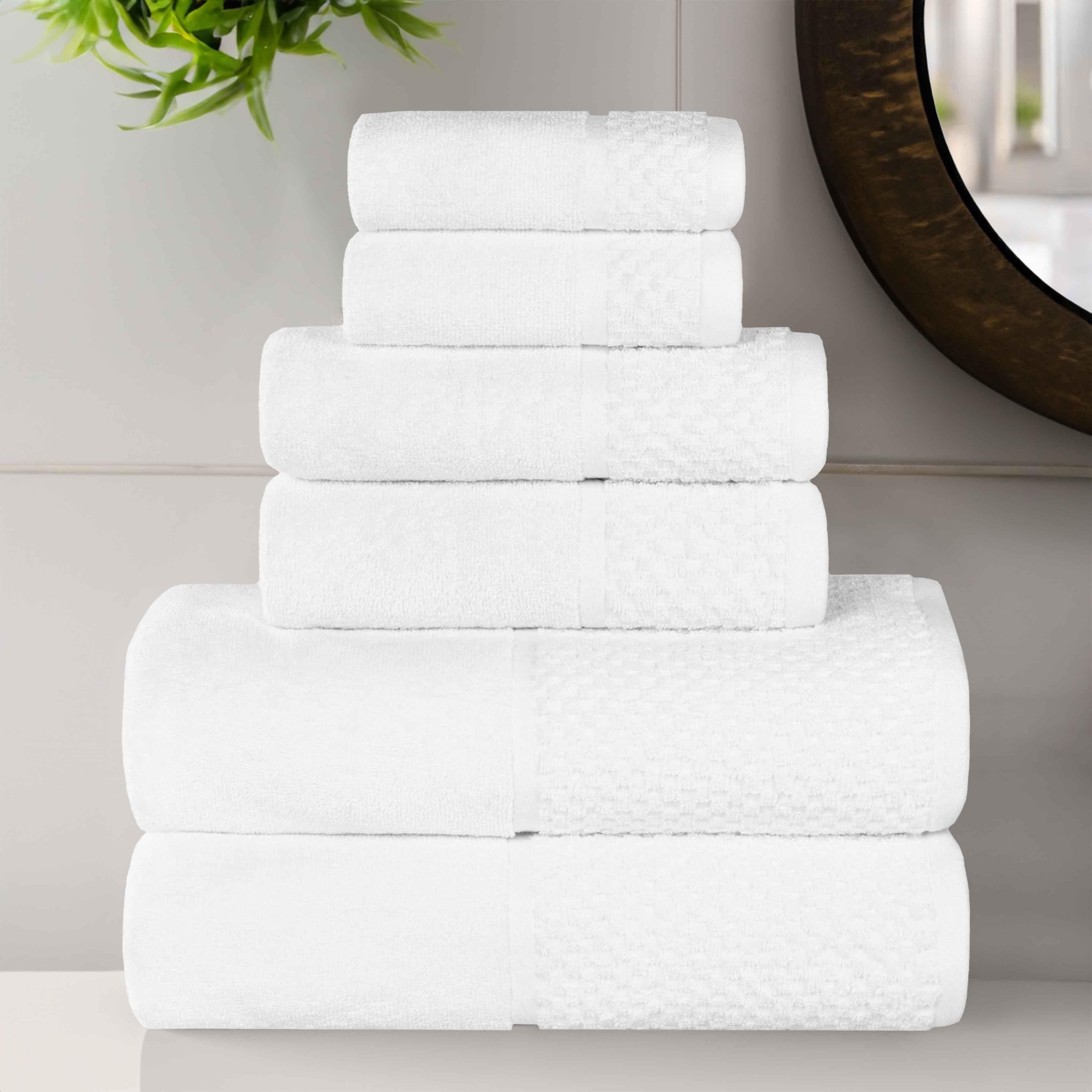 Lodie Cotton Jacquard Solid and Two-Toned 6 Piece Assorted Towel Set - Towel Set by Superior Brand