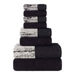 Lodie Cotton Jacquard Solid and Two-Toned 8 Piece Assorted Towel Set - Towel Set by Superior