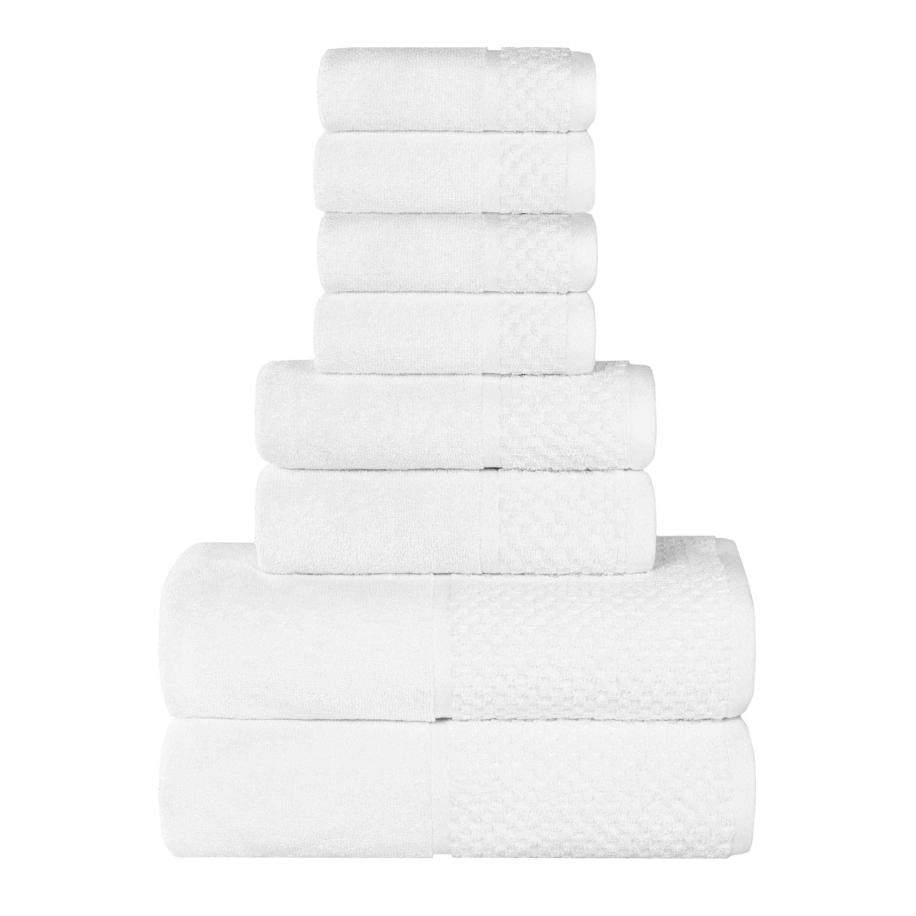 Lodie Cotton Jacquard Solid and Two-Toned 8 Piece Assorted Towel Set - Towel Set by Superior Brand