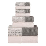 Lodie Cotton Jacquard Solid and Two-Toned 8 Piece Assorted Towel Set - Towel Set by Superior