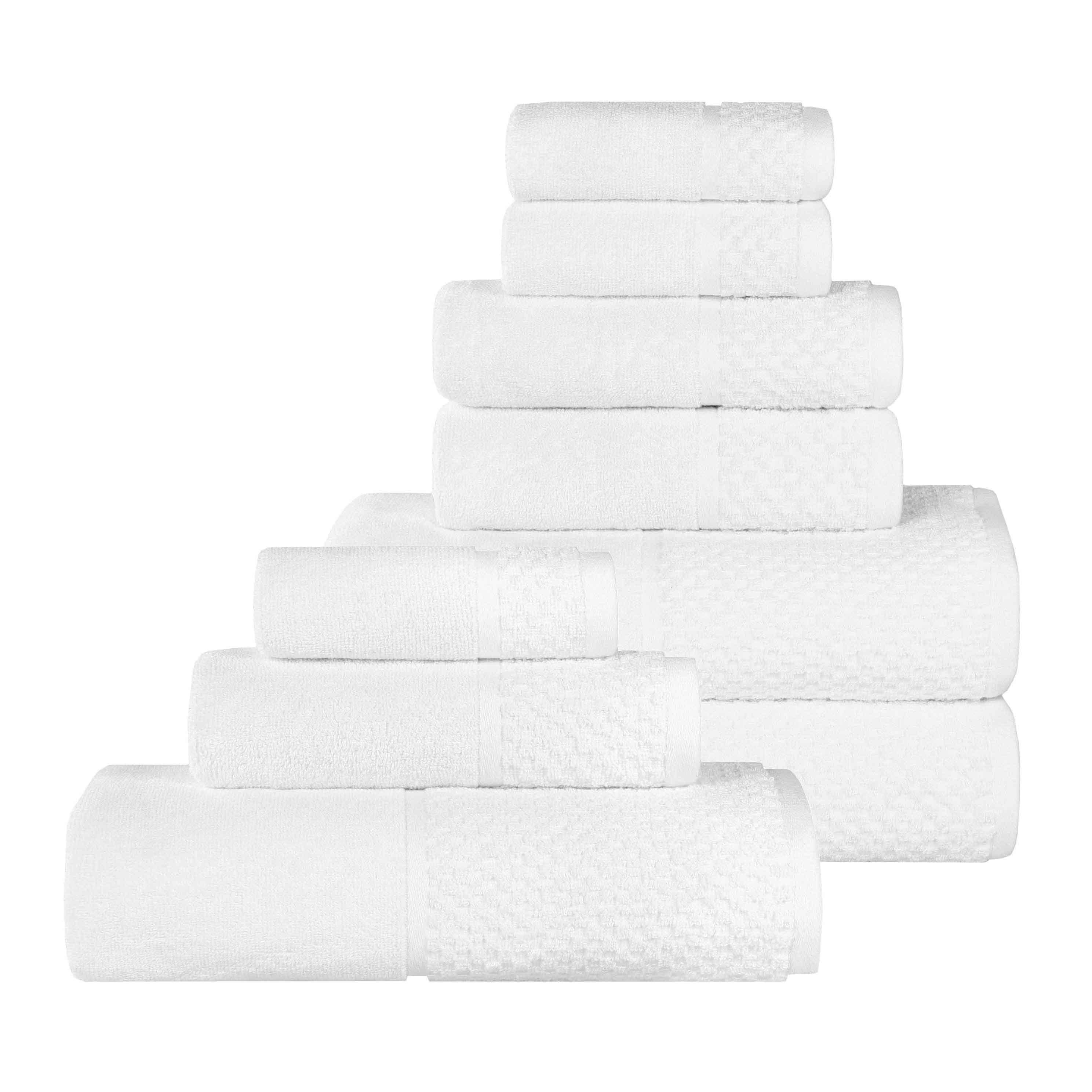 Lodie Cotton Jacquard Solid and Two-Toned 9 Piece Assorted Towel Set - Towel Set by Superior Brand