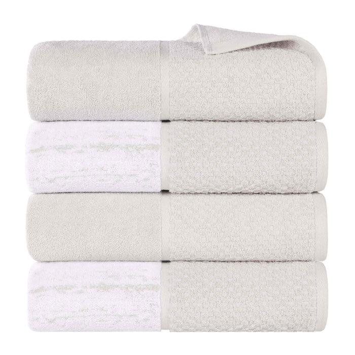 Lodie Cotton Jacquard Solid and Two-Toned Bath Towel Set of 4 - Bath Towel by Superior Brand