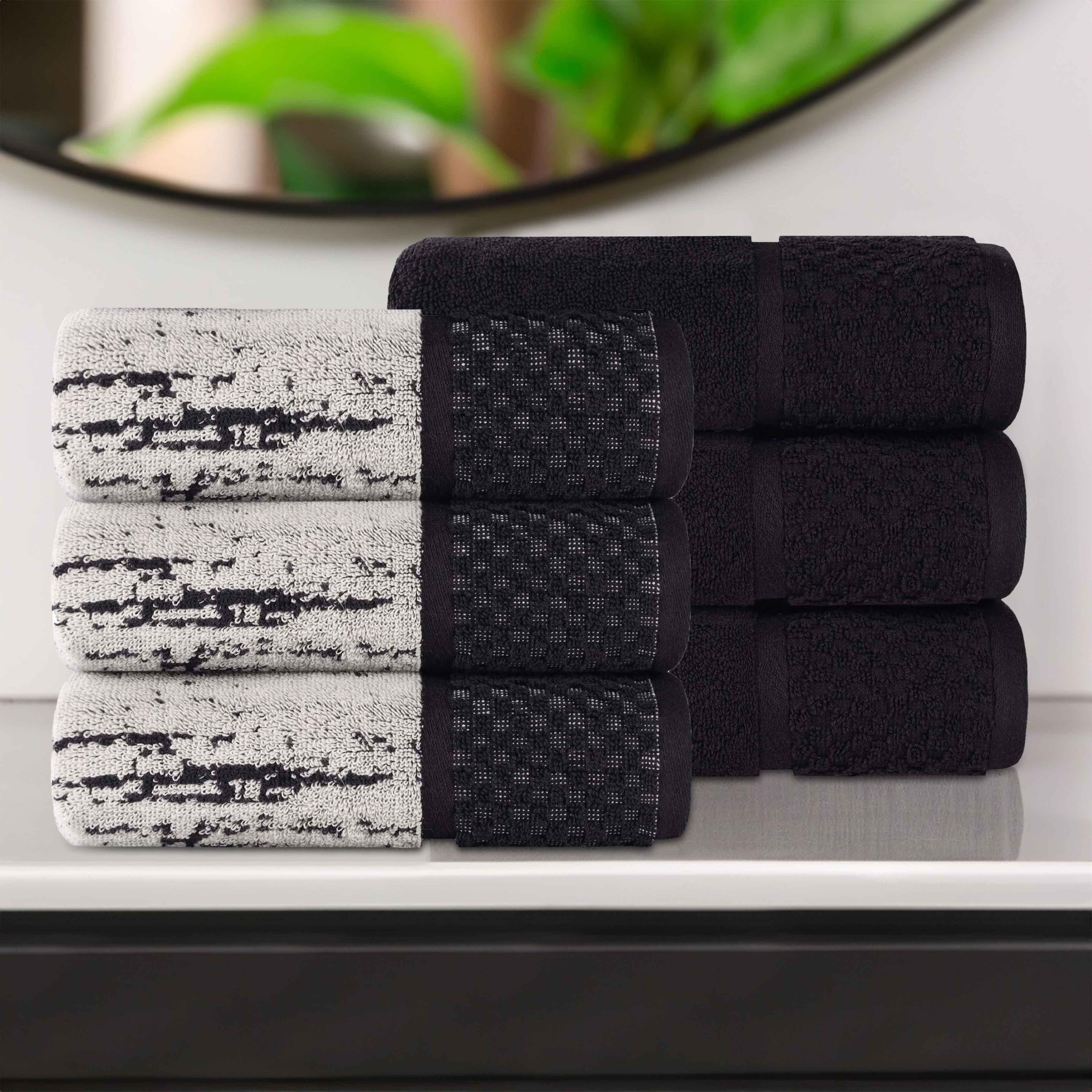 Lodie Cotton Jacquard Solid and Two-Toned Hand Towel Set of 6 - Hand Towel by Superior Brand