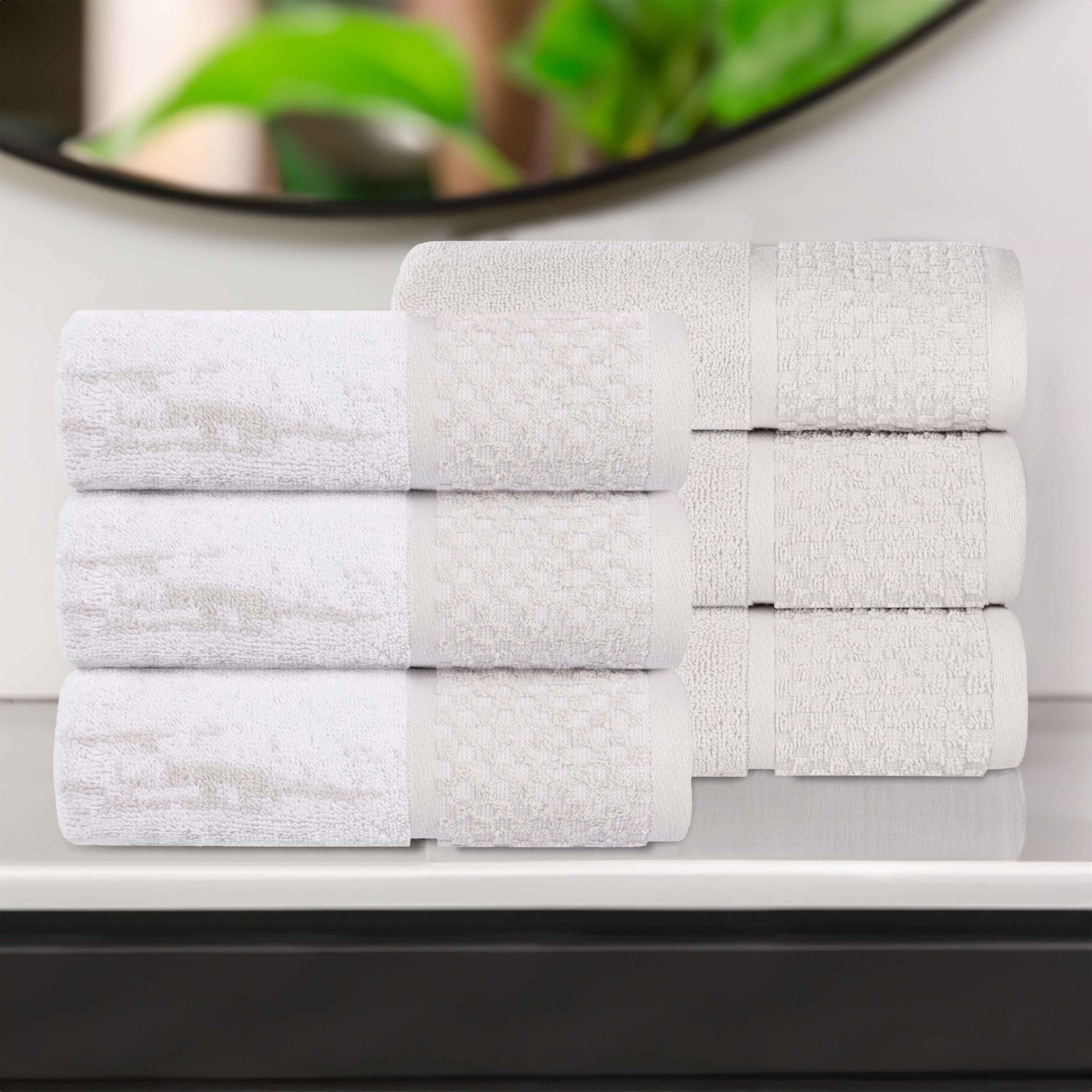 Lodie Cotton Jacquard Solid and Two-Toned Hand Towel Set of 6 - Hand Towel by Superior Brand