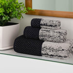 Lodie Cotton Plush Soft Jacquard Two-Toned 3 Piece Assorted Towel Set - Towel Set by Superior