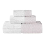 Lodie Cotton Plush Soft Jacquard Two-Toned 3 Piece Assorted Towel Set - Towel Set by Superior