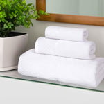 Lodie Cotton Plush Soft Jacquard Two-Toned 3 Piece Assorted Towel Set - Towel Set by Superior