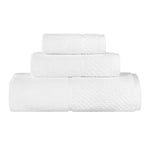 Lodie Cotton Plush Soft Jacquard Two-Toned 3 Piece Assorted Towel Set - Towel Set by Superior
