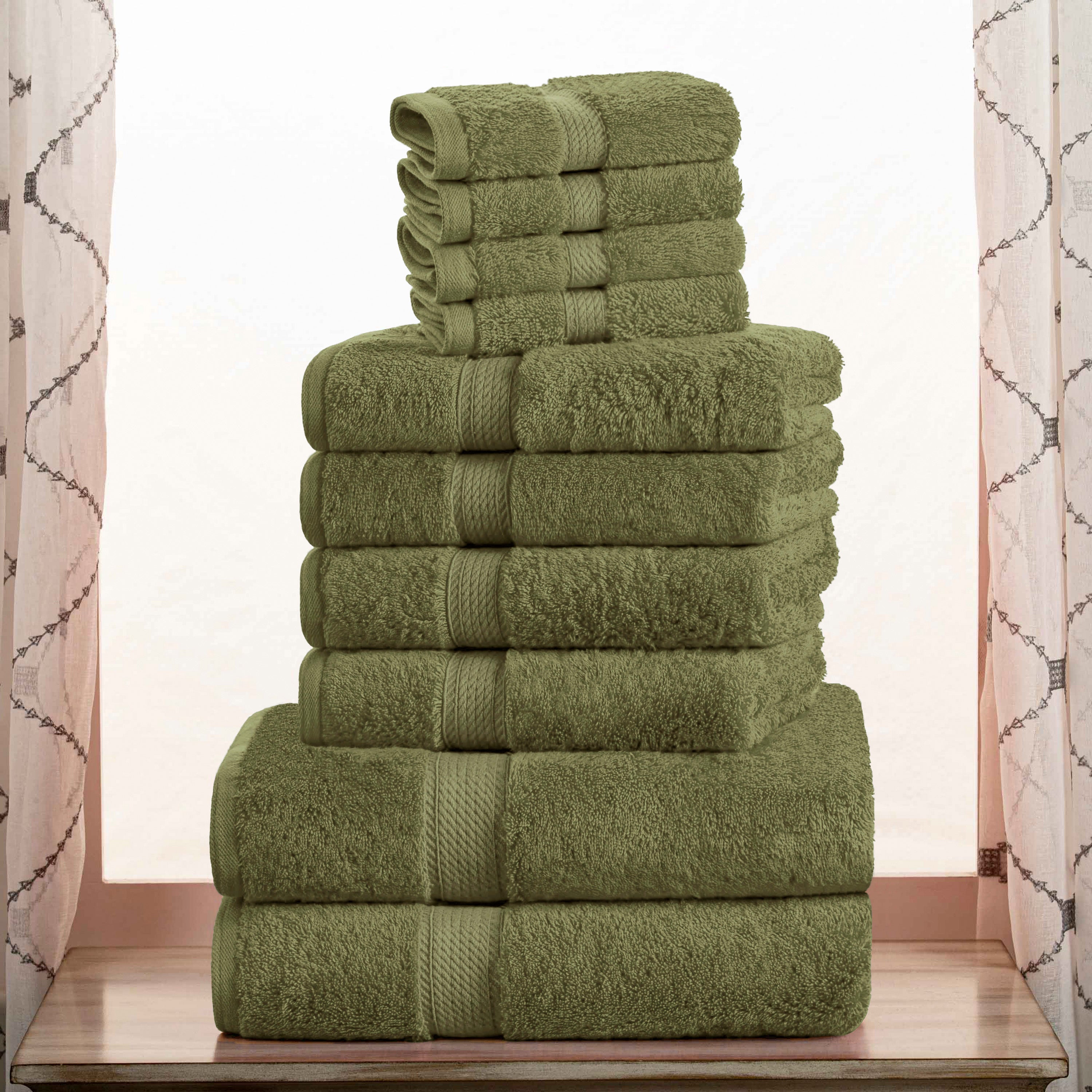 Madison Egyptian Cotton Pile Plush Heavyweight 10 Piece Towel Set - Egyptian Cotton Towel Set by Superior