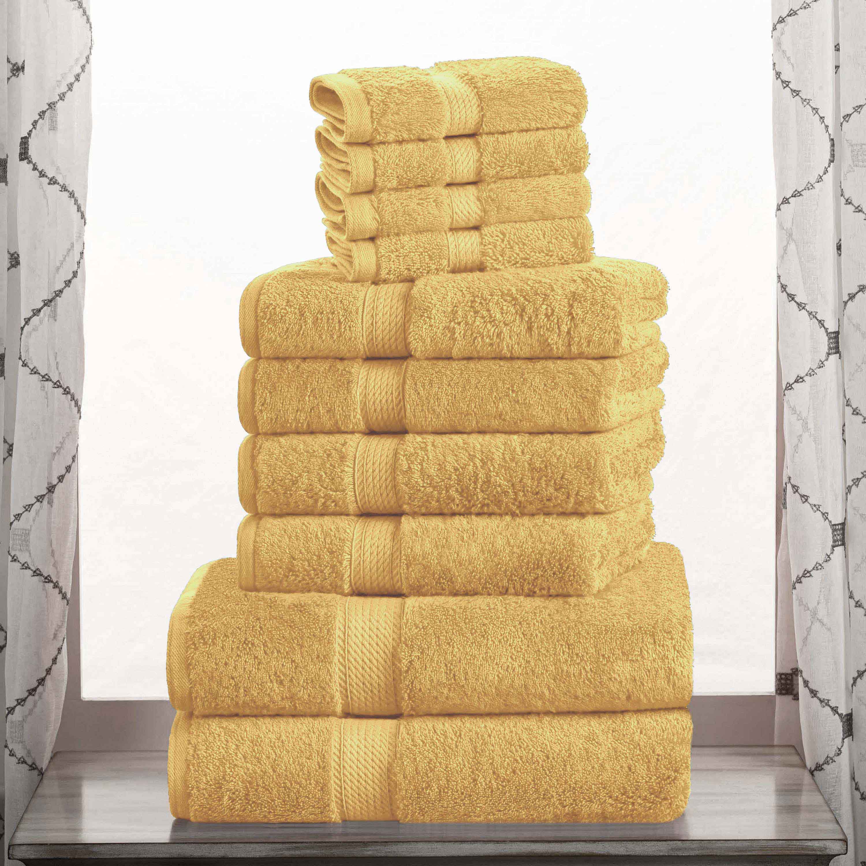 Madison Egyptian Cotton Pile Plush Heavyweight 10 Piece Towel Set - Egyptian Cotton Towel Set by Superior