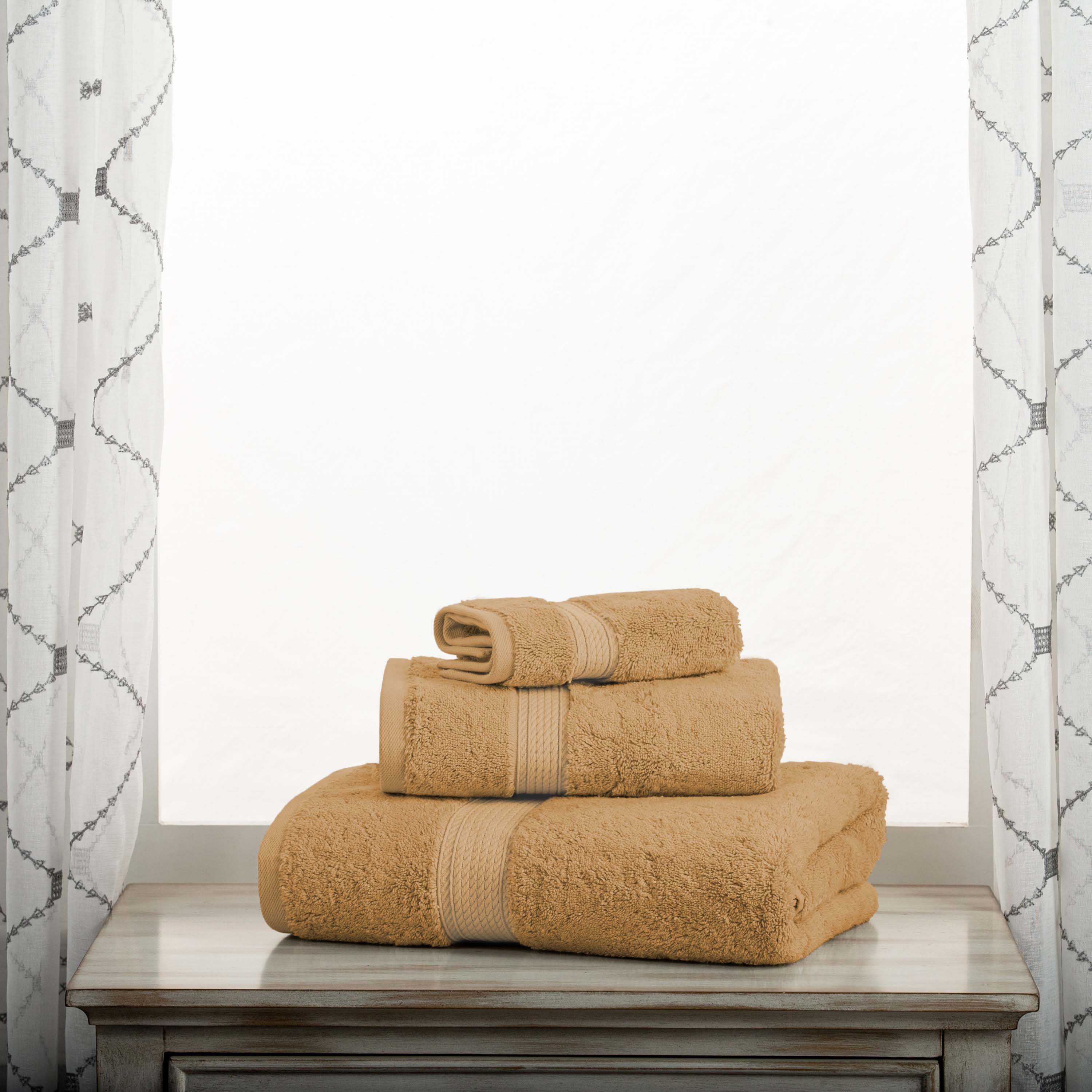 Egyptian Cotton Madison Plush Towel Set 3 Piece - Egyptian Cotton Towel Set by Superior Brand