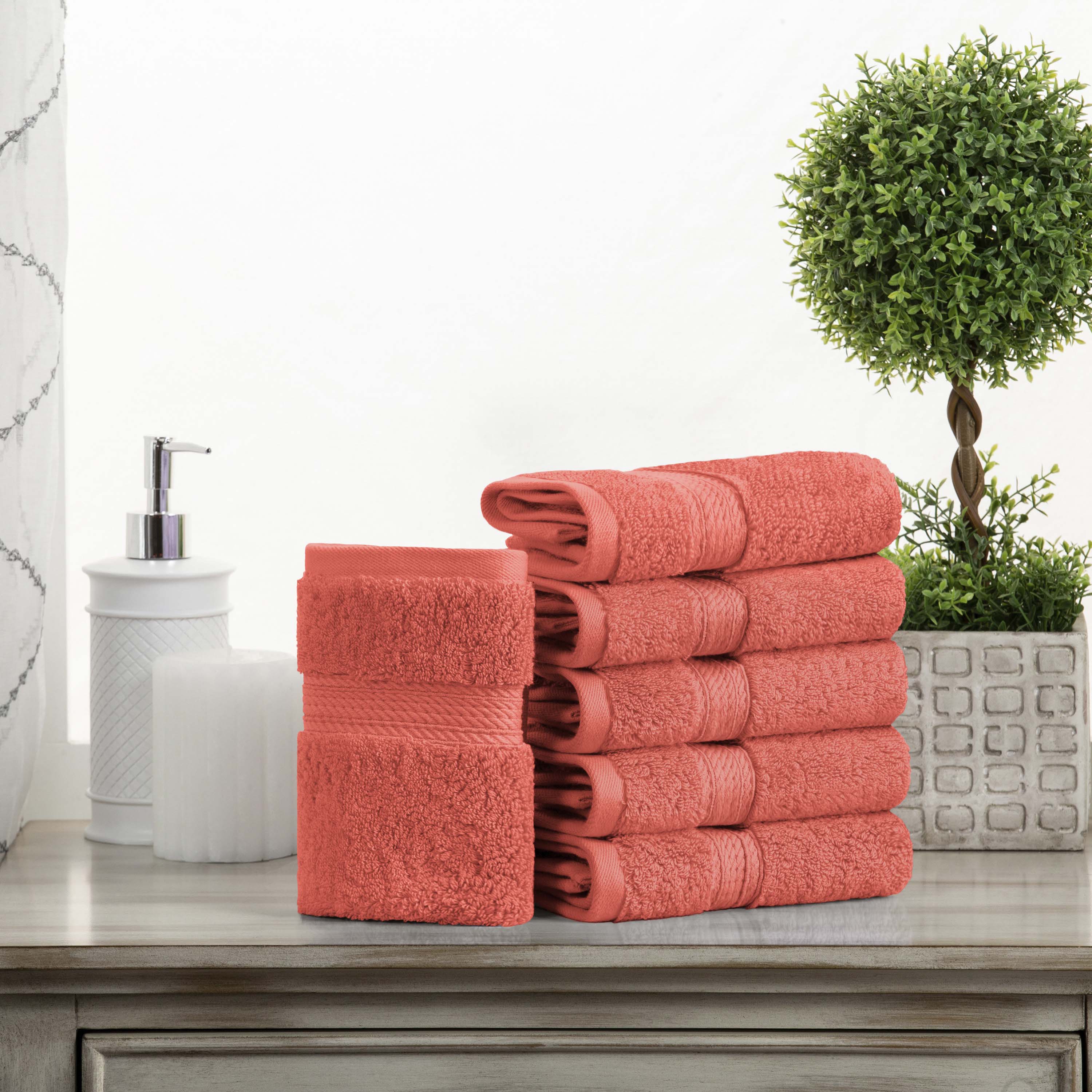 Egyptian Cotton Madison Face Towel Set of 6 - Egyptian Cotton Face Towel by Superior Brand