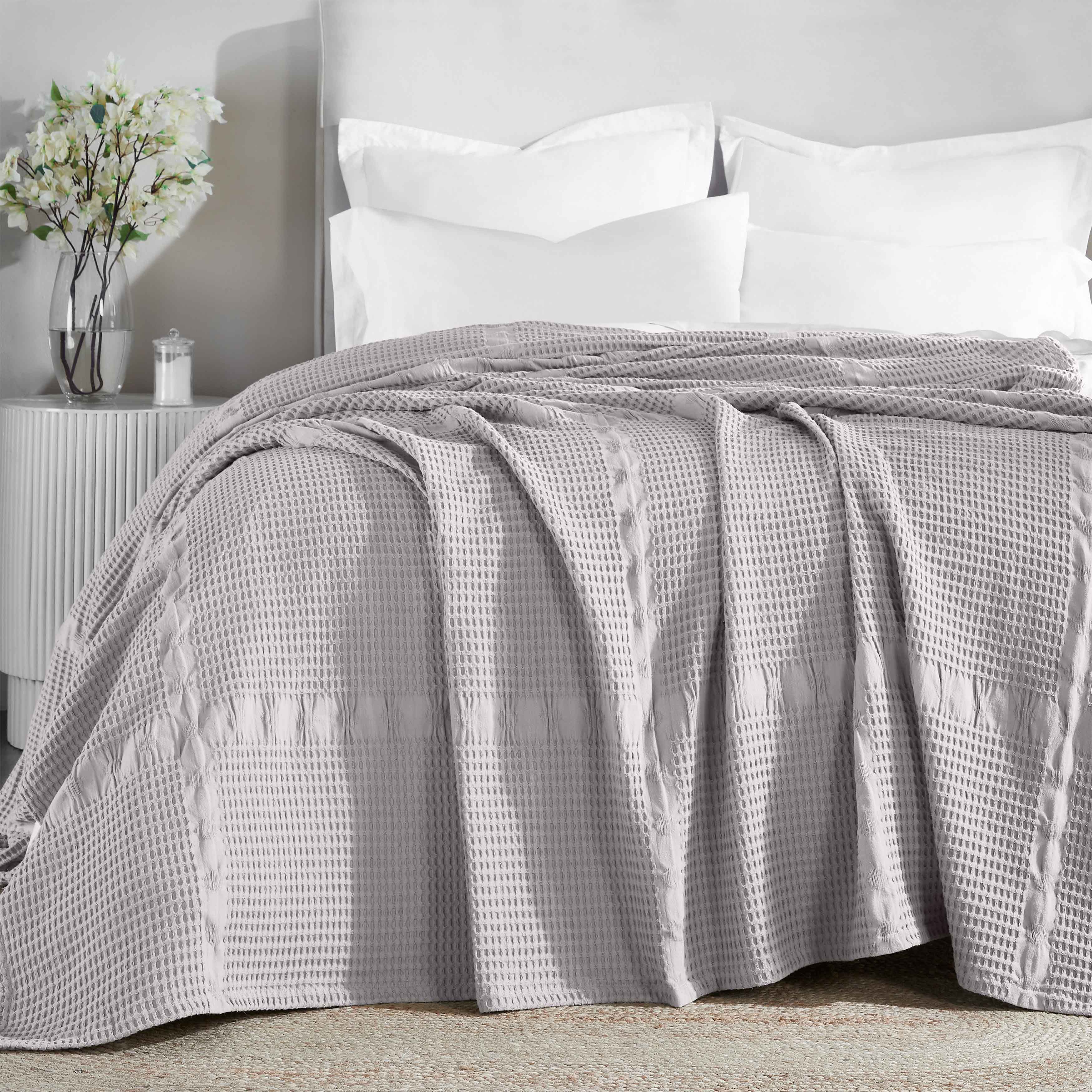 Mai Waffle Weave Honeycomb Soft Textured Cotton Blanket - Blanket by Superior