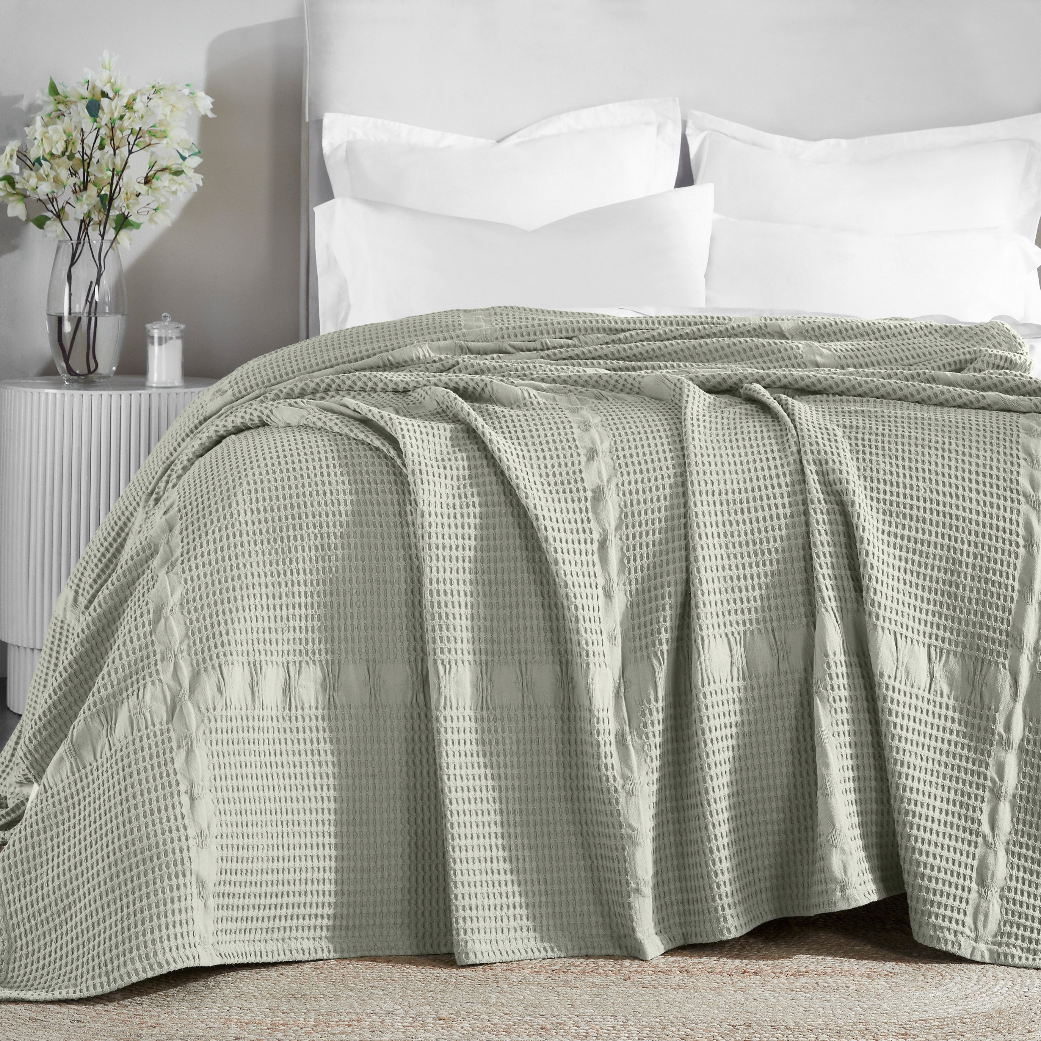 Mai Waffle Weave Honeycomb Soft Textured Cotton Blanket - Blanket by Superior Brand