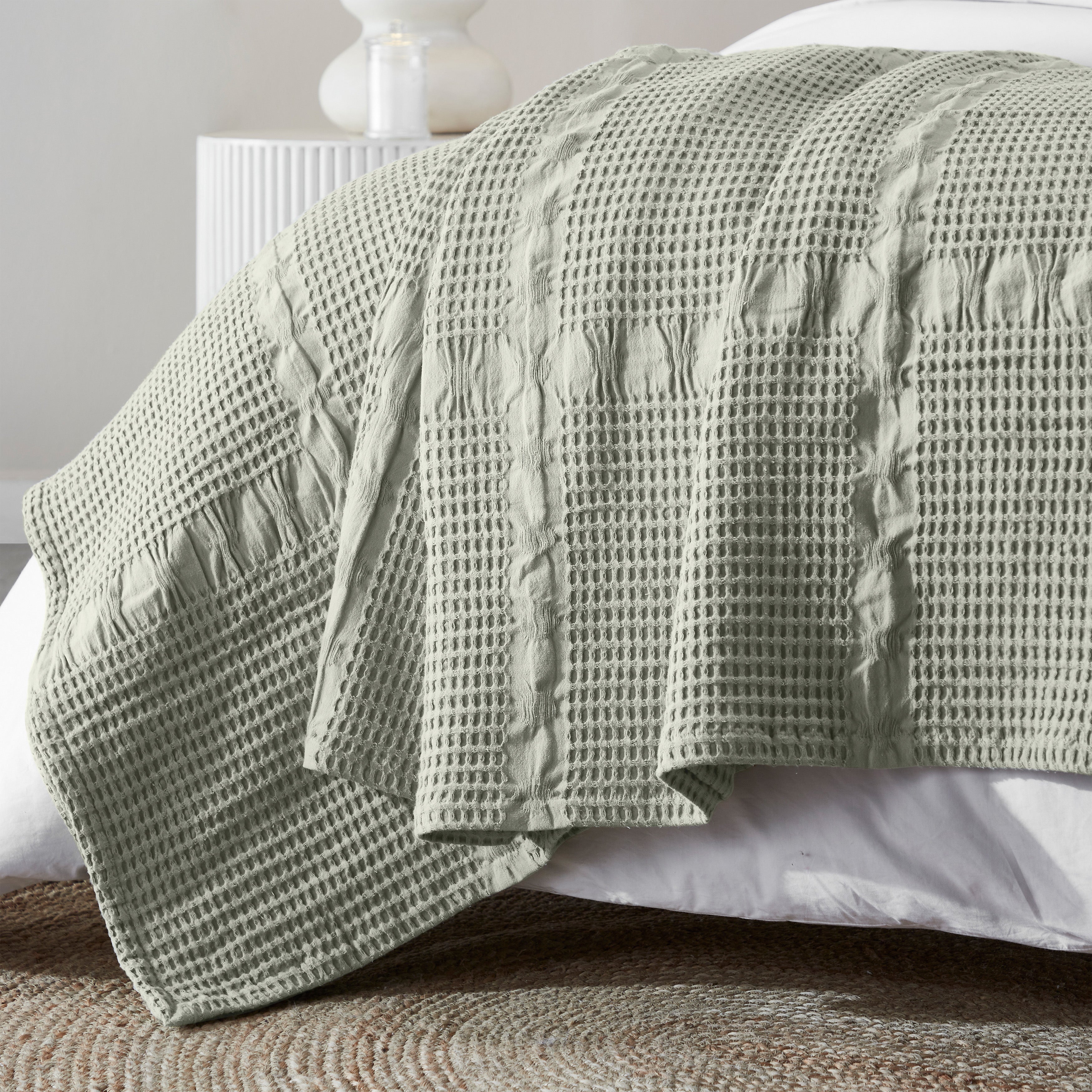 Mai Waffle Weave Honeycomb Soft Textured Cotton Blanket - Blanket by Superior