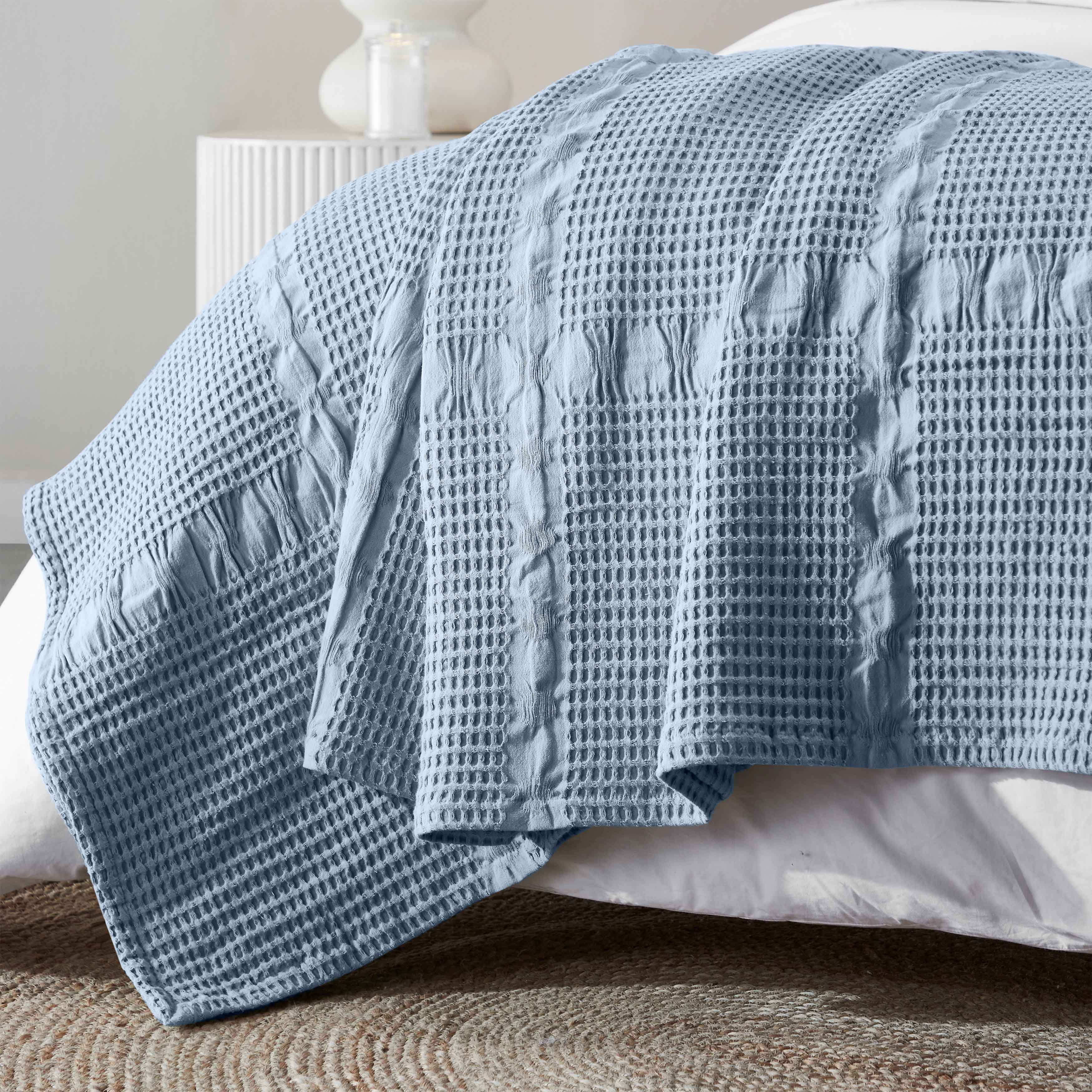 Mai Waffle Weave Honeycomb Soft Textured Cotton Blanket - Blanket by Superior