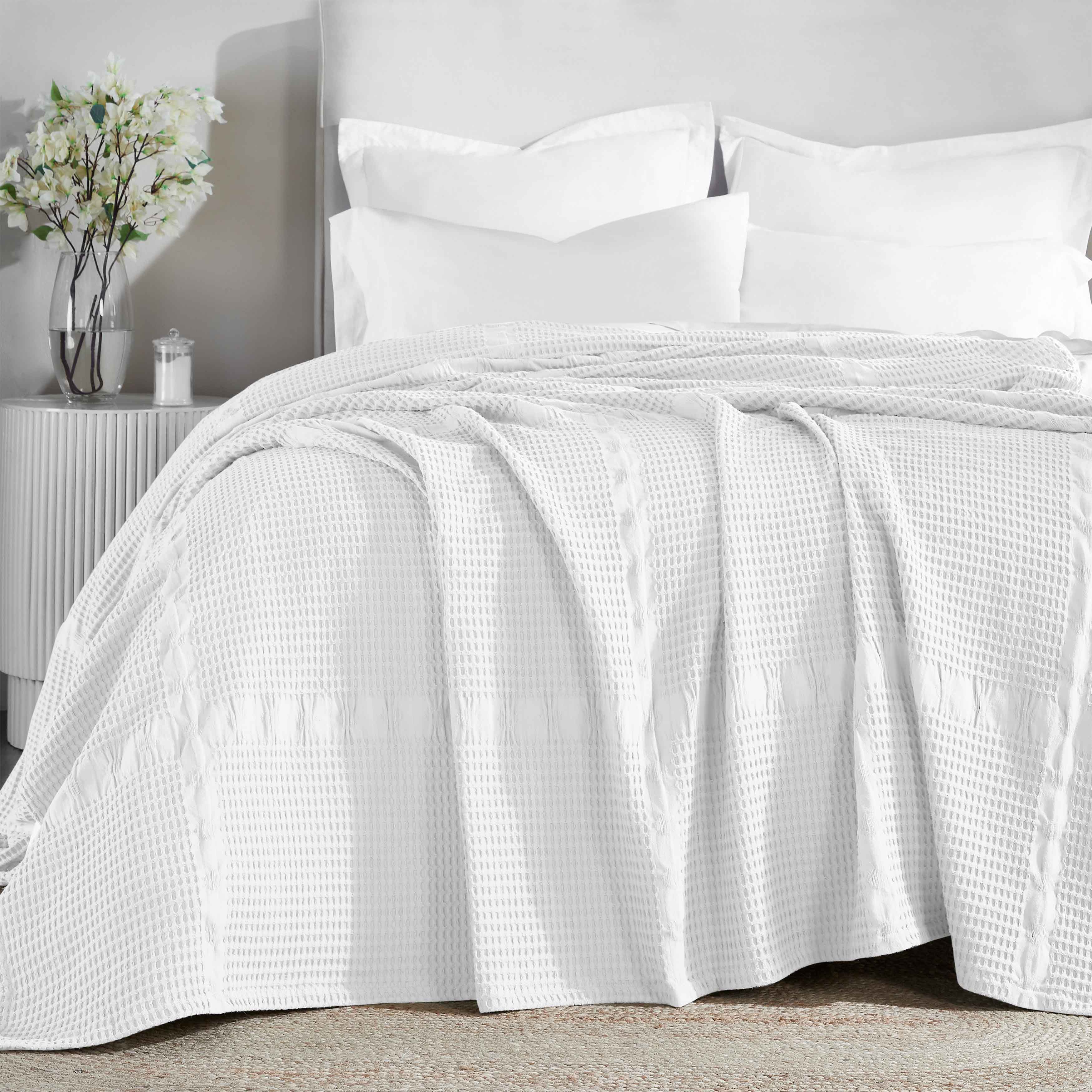Mai Waffle Weave Honeycomb Soft Textured Cotton Blanket - Blanket by Superior Brand