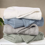 Mai Waffle Weave Honeycomb Soft Textured Cotton Blanket - Blanket by Superior