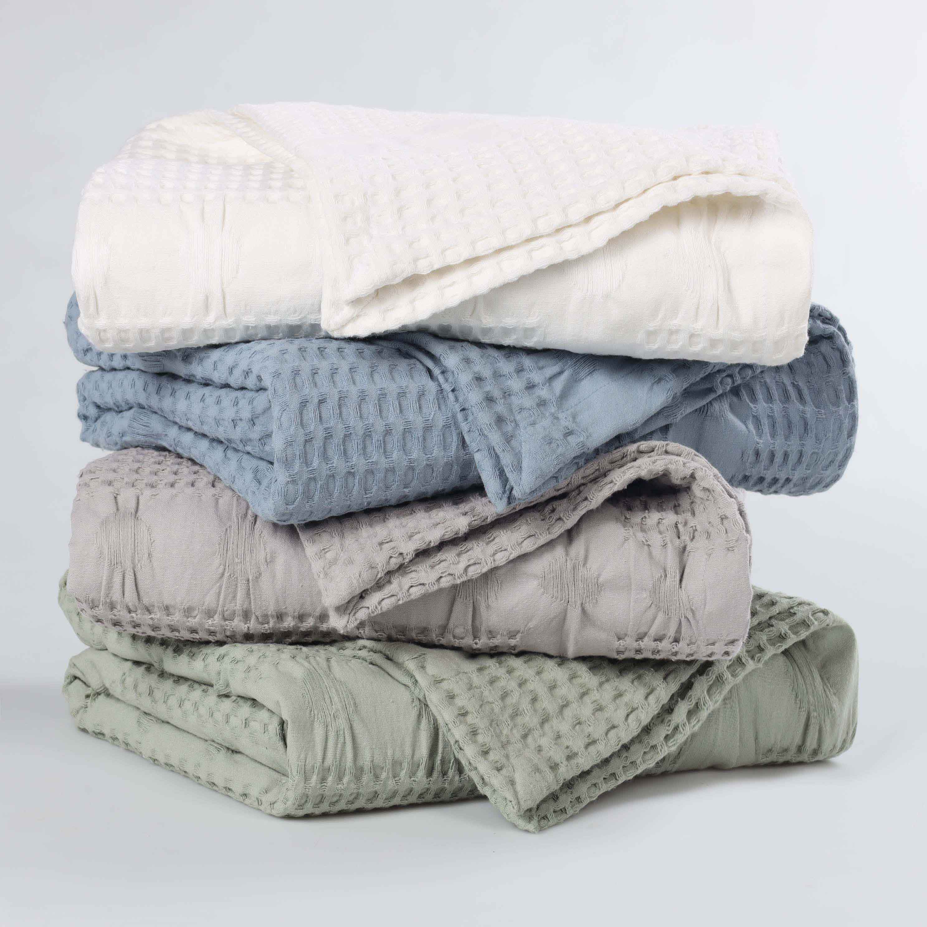 Mai Waffle Weave Honeycomb Soft Textured Cotton Blanket - Blanket by Superior