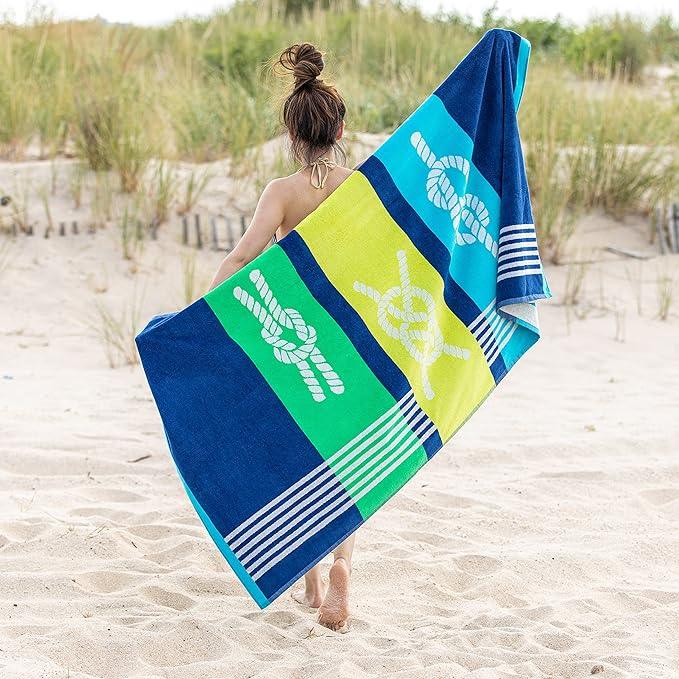 Marine Knots Oversized 4 Piece Beach Towel Set - Beach Towel by Superior