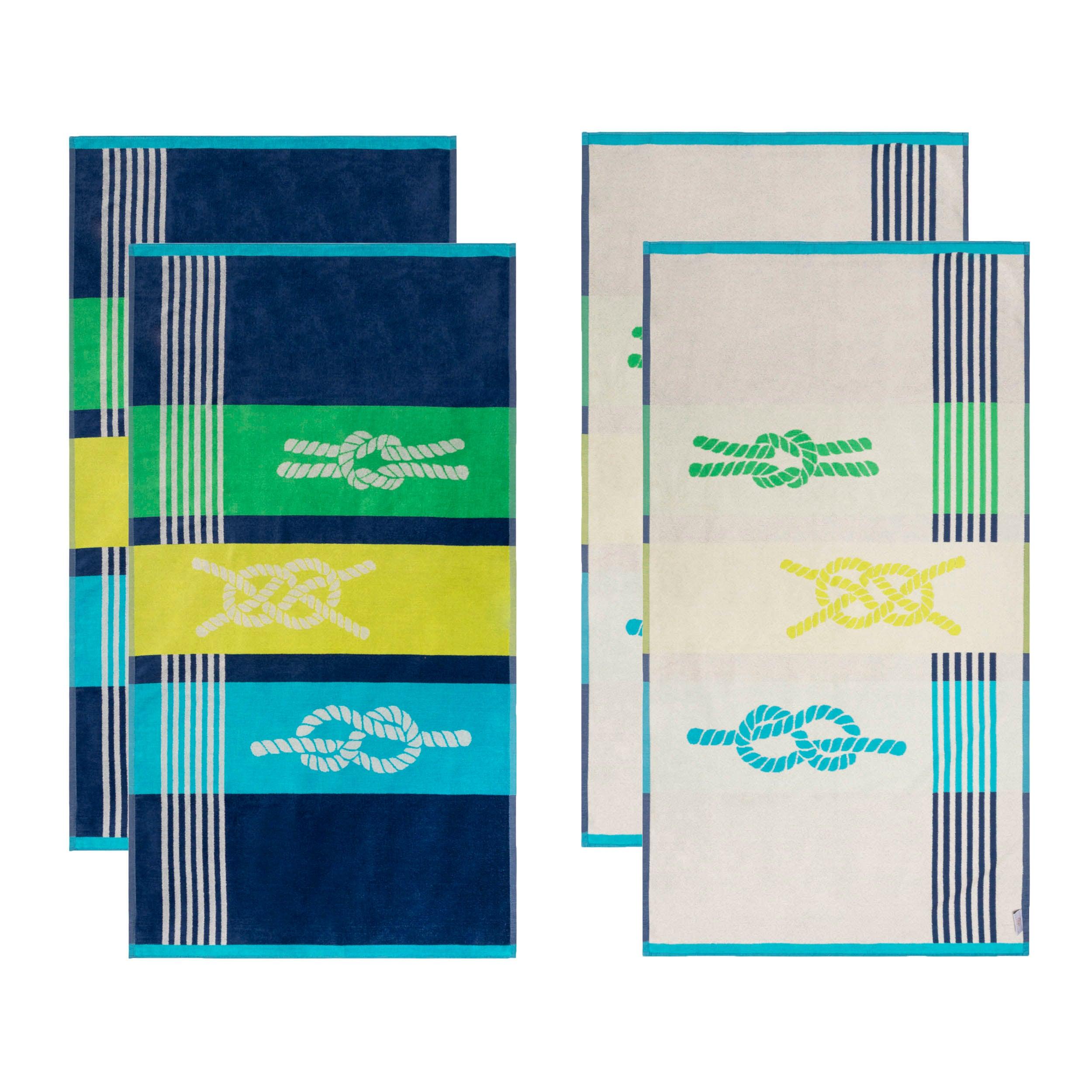 Marine Knots Oversized 4 Piece Beach Towel Set - Beach Towel by Superior