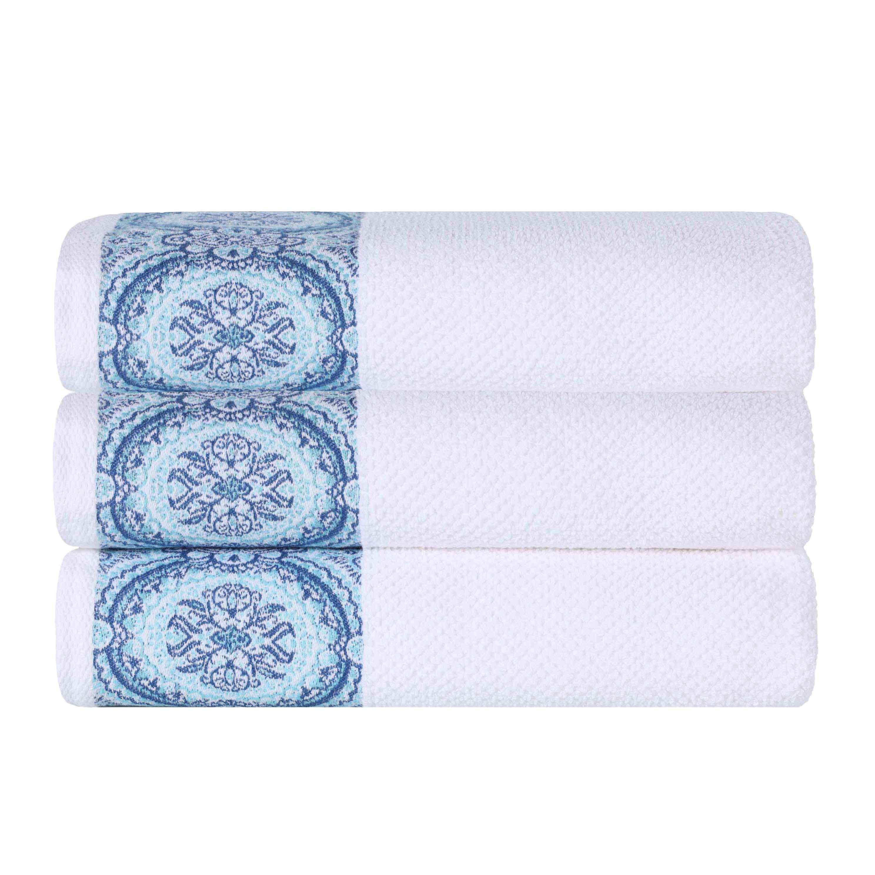 Cotton Jacquard Textured Absorbent Bath Towel Set of 3 - Bath Towel by Superior Brand