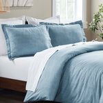 Melange Flannel Cotton Fuzzy Warm Two-Toned Duvet Cover Set - Duvet Cover Set by Superior