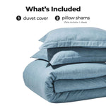 Melange Flannel Cotton Fuzzy Warm Two-Toned Duvet Cover Set - Duvet Cover Set by Superior
