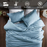 Melange Flannel Cotton Fuzzy Warm Two-Toned Duvet Cover Set - Duvet Cover Set by Superior