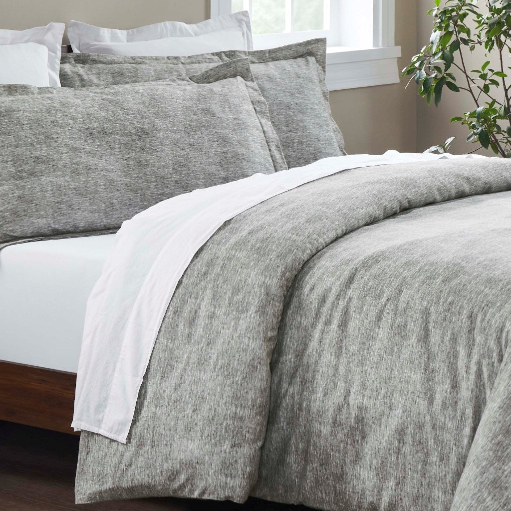 Melange Flannel Cotton Fuzzy Warm Two-Toned Duvet Cover Set - Duvet Cover Set by Superior