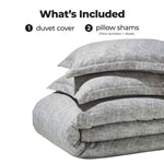 Melange Flannel Cotton Fuzzy Warm Two-Toned Duvet Cover Set - Duvet Cover Set by Superior