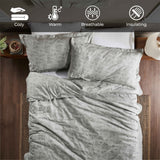 Melange Flannel Cotton Fuzzy Warm Two-Toned Duvet Cover Set - Duvet Cover Set by Superior