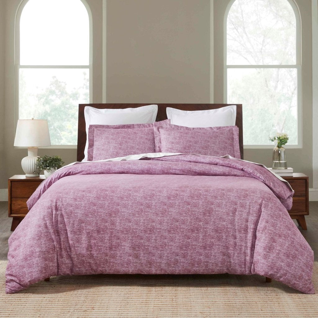 Melange Flannel Cotton Fuzzy Warm Two-Toned Duvet Cover Set - Duvet Cover Set by Superior