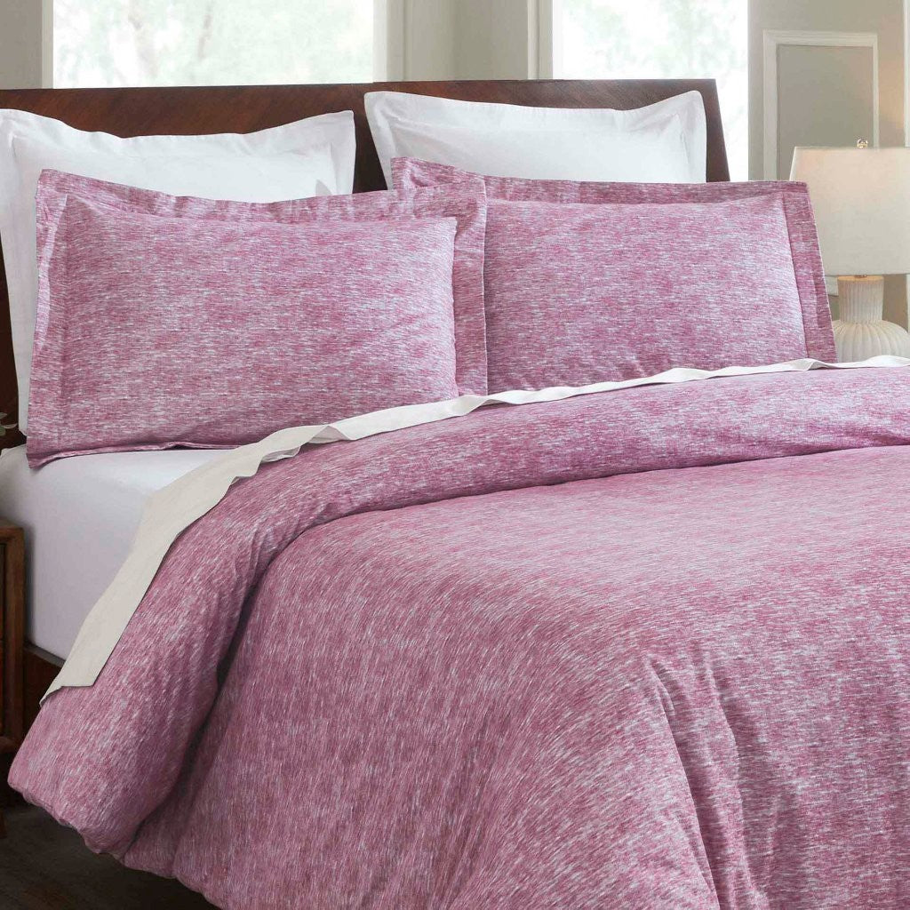 Melange Flannel Cotton Fuzzy Warm Two-Toned Duvet Cover Set - Duvet Cover Set by Superior