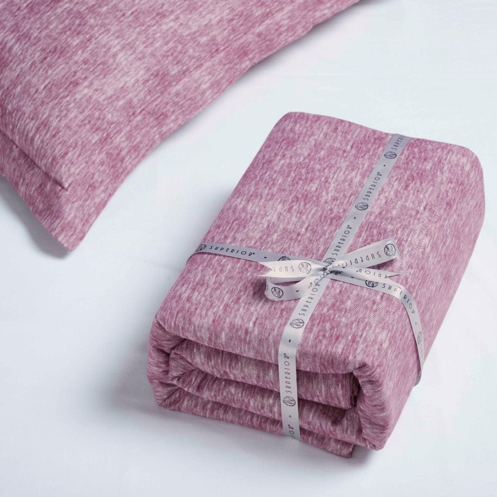 Melange Flannel Cotton Fuzzy Warm Two-Toned Duvet Cover Set - Duvet Cover Set by Superior