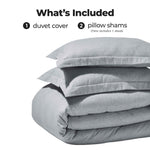 Melange Flannel Cotton Fuzzy Warm Two-Toned Duvet Cover Set - Duvet Cover Set by Superior