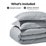 Melange Flannel Cotton Fuzzy Warm Two-Toned Duvet Cover Set - Duvet Cover Set by Superior