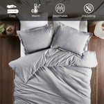 Melange Flannel Cotton Fuzzy Warm Two-Toned Duvet Cover Set - Duvet Cover Set by Superior