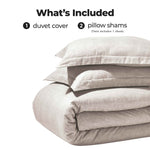 Melange Flannel Cotton Fuzzy Warm Two-Toned Duvet Cover Set - Duvet Cover Set by Superior