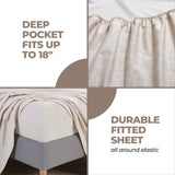 Melange Flannel Cotton Two-Toned Deep Pocket Warm Sheet Set - Sheet Set by Superior