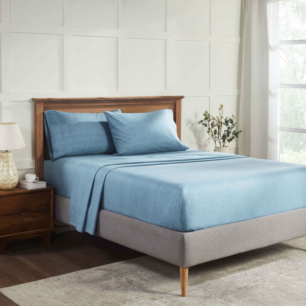 Melange Flannel Cotton Two-Toned Deep Pocket Warm Sheet Set - Sheet Set by Superior