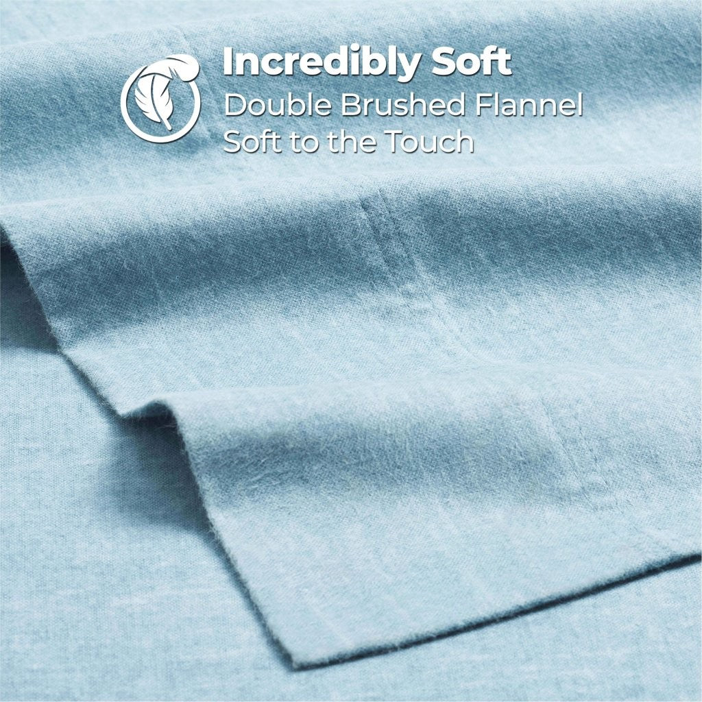 Melange Flannel Cotton Two-Toned Deep Pocket Warm Sheet Set - Sheet Set by Superior