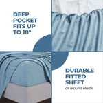 Melange Flannel Cotton Two-Toned Deep Pocket Warm Sheet Set - Sheet Set by Superior