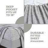 Melange Flannel Cotton Two-Toned Deep Pocket Warm Sheet Set - Sheet Set by Superior