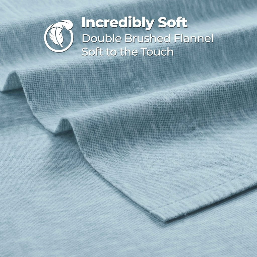 Melange Flannel Cotton Two-Toned Deep Pocket Warm Sheet Set - Sheet Set by Superior