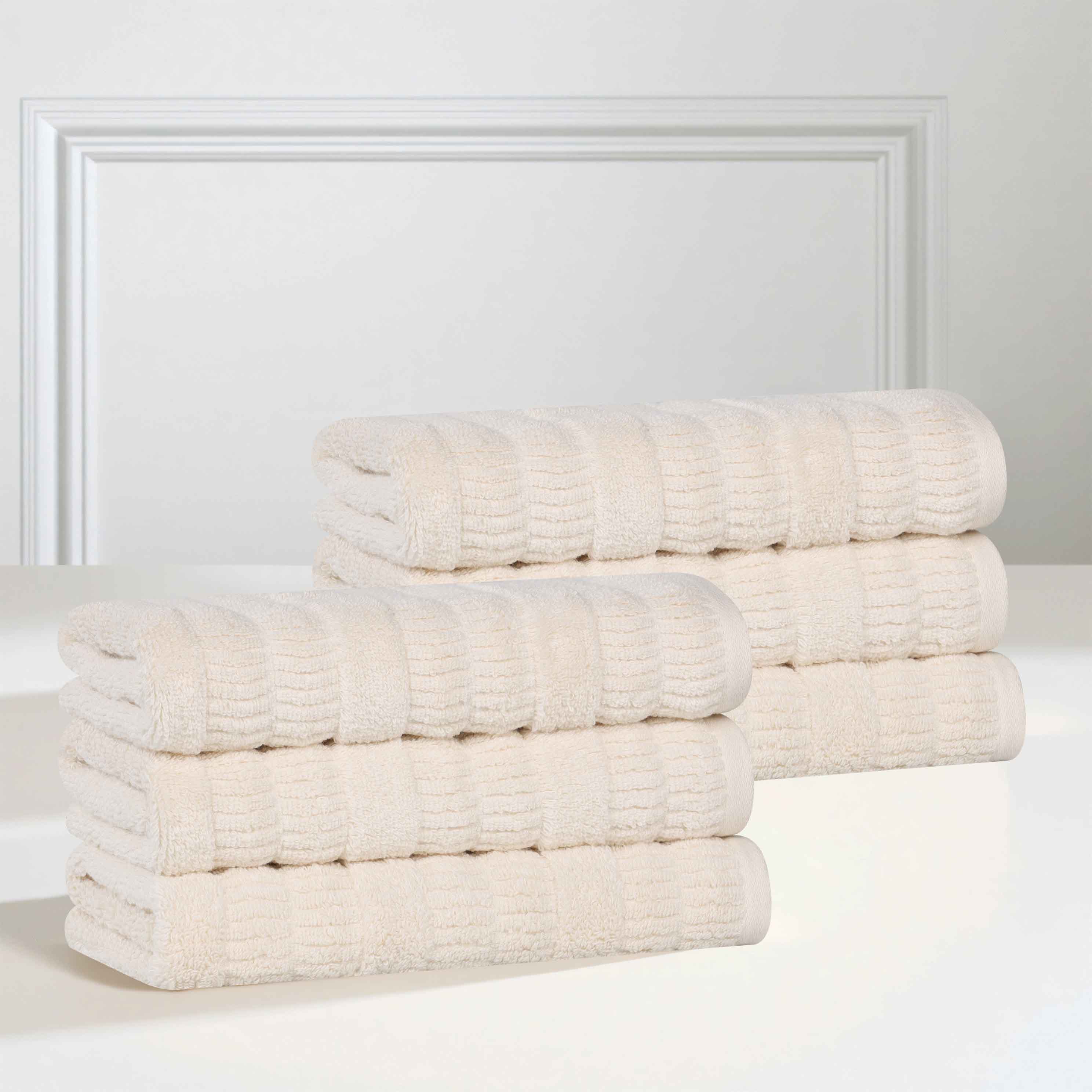 Mika Smart Twist Viscose Cotton Blend Solid Hand Towels, Set of 6 - Hand Towel by Superior Brand