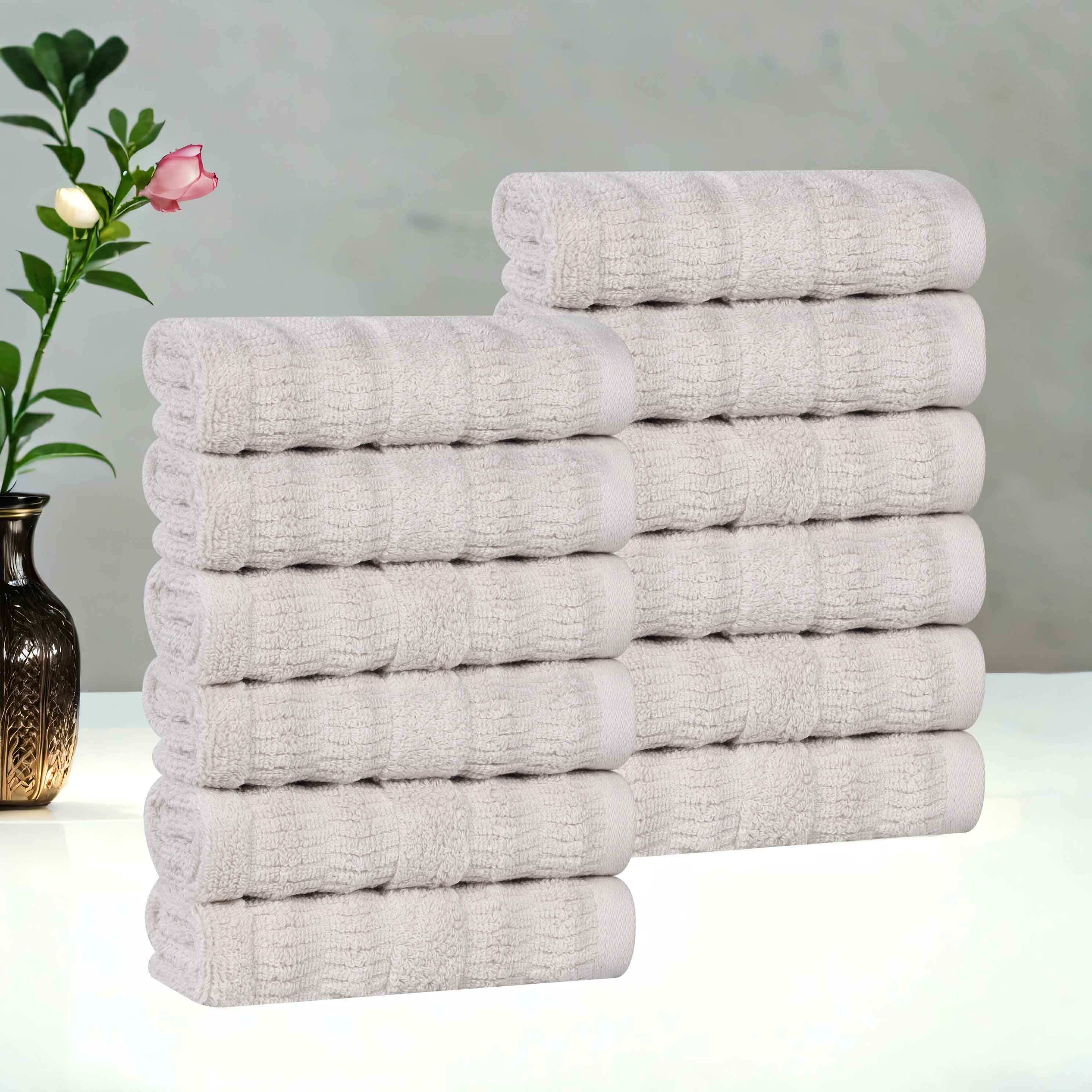 Mika Smart Twist Viscose Cotton Blend Face Towels Washcloths Set of 12 - Face Towel by Superior Brand