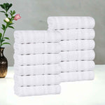 Mika Smart Twist Cotton Solid Textured Ribbed Face Towels, Set of 12 - Face Towel by Superior