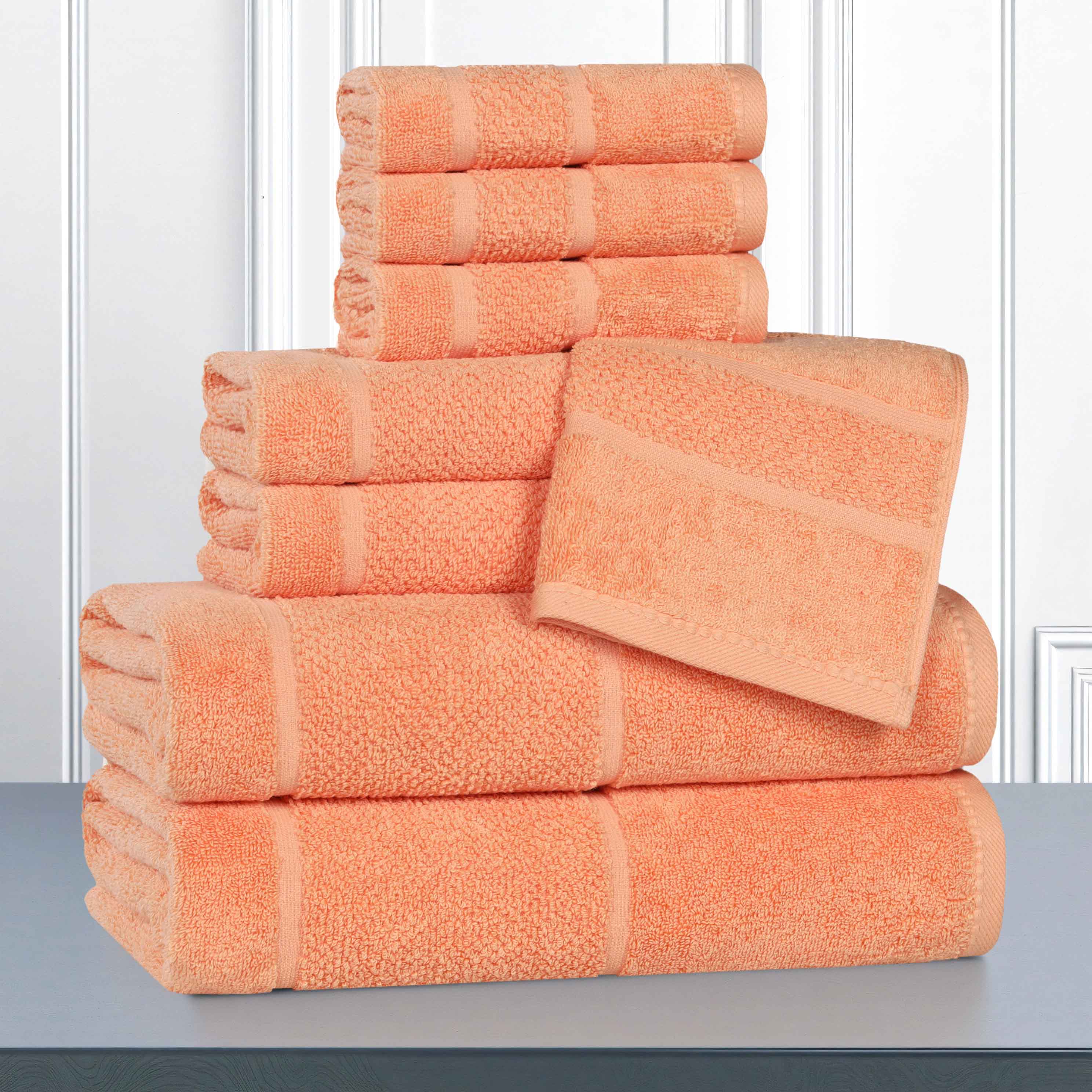 Mile Smart Twist Viscose Cotton Blend Solid 8 Piece Towel Set - Towel Set by Superior Brand